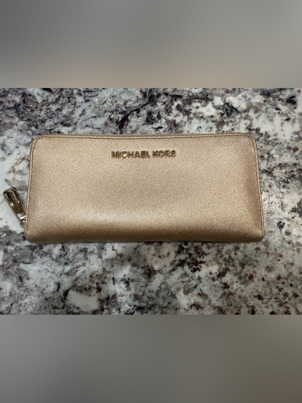 Michael Kors Metallic Gold Clutch Wristlet
